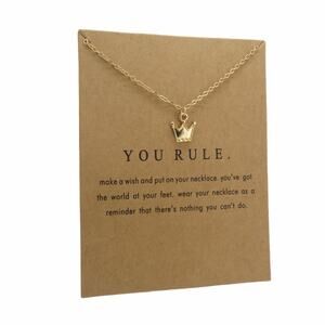 You Rule Inspirational Pendant Necklace Gold Dainty Minimalist Gift